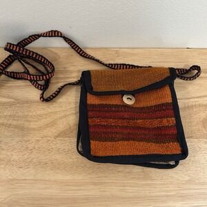 Handmade Peruvian Woven Crossbody Bag – Small Boho Travel Purse‎ with Strap